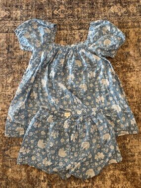 Darling Dress Set- Light Blue Floral with Shorts